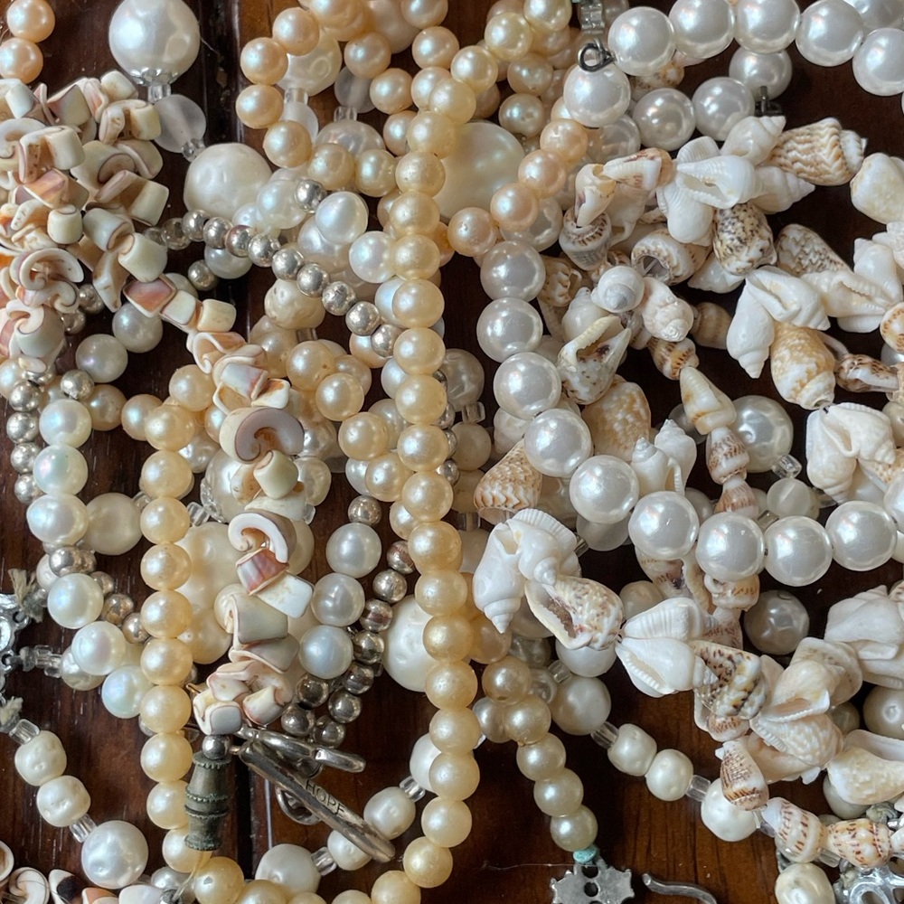 Vintage Pearl and Shell Necklace Set